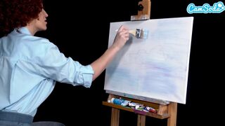 Ryan Keely bob ross cosplayban festés óráján megvadul a óriási cicis milf
